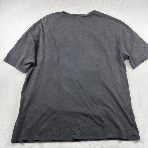 Zara Womens Distressed T-Shirt Sz S Big Bird Mona Lisa Graphic T-Shirt D.Gray - Picture 7 of 8